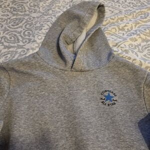 Converse Heather Gray Hoodie with Blue Star Logo